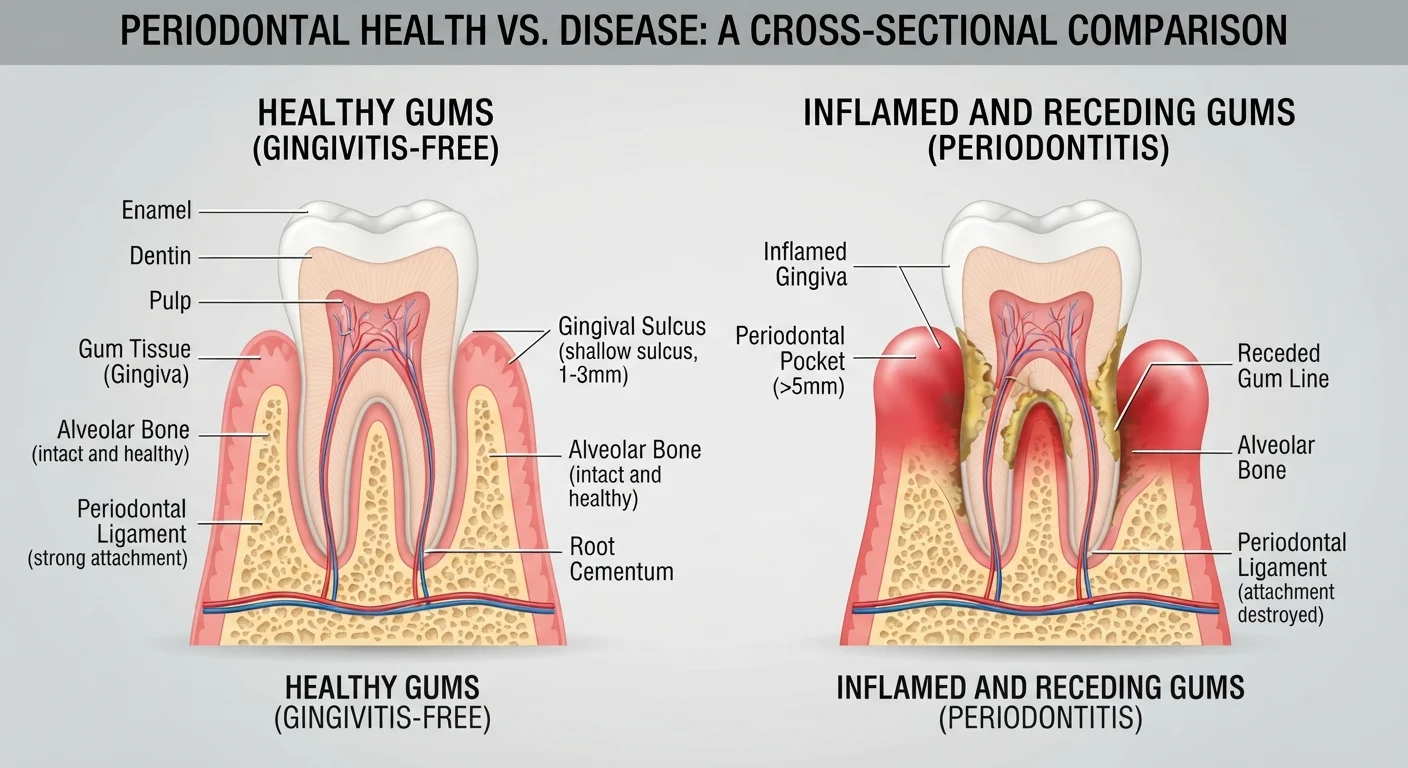Gum Disease: Gingivitis, Periodontitis, and the Line Between Them
